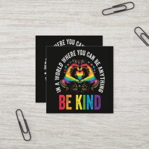 Wees Aardig Pride LHBT Maand Vierkante Visitekaartje