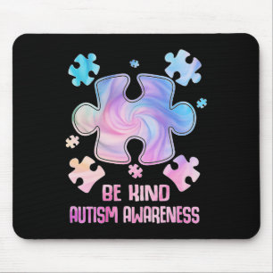 Wees aardig Puzzel stukken Tie Dye Autisme Bewustz Muismat