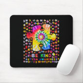Wees aardig Puzzel Tie Dye Autisme Bewustzijn Muismat (Met muis)