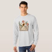 wees aardig quote op bloem bericht envelop T-Shirt (Voorkant volledig)