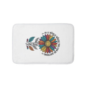 Wees Aardig Regenboog Bloem Vintage Gravure Shirt_ Badmat