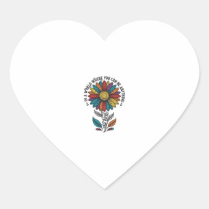 Wees Aardig Regenboog Bloem Vintage Gravure Shirt_ Hart Sticker