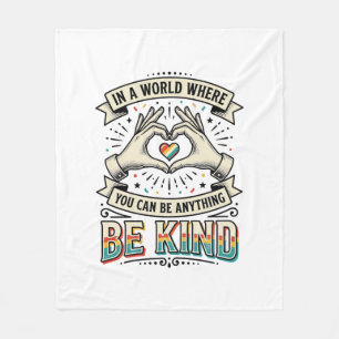 Wees Aardig Regenboog Hart Handen Vintage Shirt On Fleece Deken