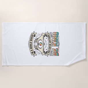 Wees Aardig Regenboog Hart Handen Vintage Shirt On Strandlaken