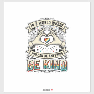 Wees Aardig Regenboog Hart Handen Vintage T-shirt  Sticker