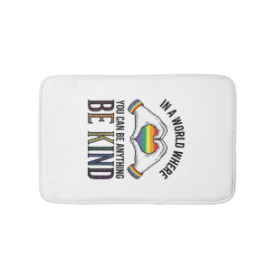 Wees Aardig Regenboog Hart Handen Vintage Vector O Badmat
