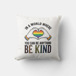 Wees Aardig Regenboog Hart Handen Vintage Vector O Kussen
