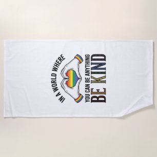Wees Aardig Regenboog Hart Handen Vintage Vector O Strandlaken