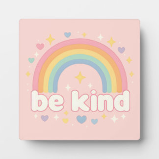 Wees aardig – Regenboog Pastel Positiviteit Fotoplaat