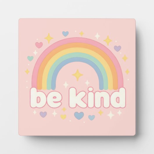 Wees aardig – Regenboog Pastel Positiviteit Fotoplaat (Voorkant)