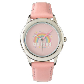 Wees aardig – Regenboog Pastel Positiviteit Horloge