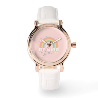 Wees aardig – Regenboog Pastel Positiviteit Horloge