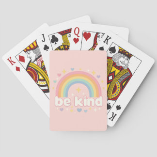 Wees aardig – Regenboog Pastel Positiviteit Pokerkaarten
