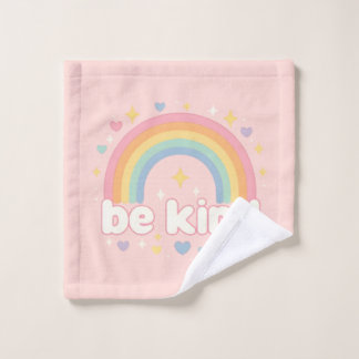 Wees aardig – Regenboog Pastel Positiviteit Washandje