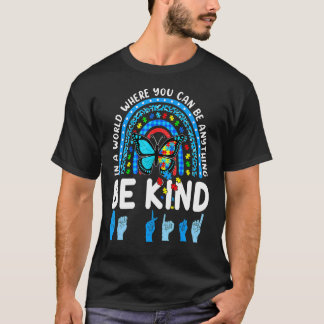 Wees Aardig Regenboog Vriendelijkheid Blauw Autism T-shirt