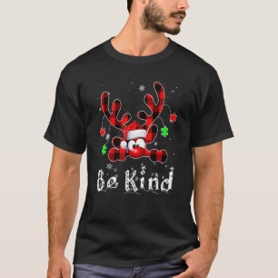 Wees Aardig Rendier Rood Geruit Puzzel Autisme Bew T-shirt