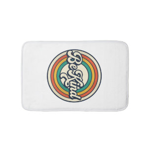 Wees Aardig Retro Regenboog Vintage Shirt Ontwerp_ Badmat