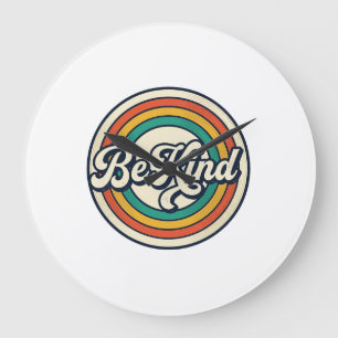 Wees Aardig Retro Regenboog Vintage Shirt Ontwerp_ Grote Klok