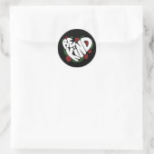 Wees aardig ronde sticker (Tas)