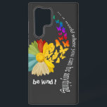 Wees aardig | samsung galaxy hoesje<br><div class="desc">Dit ontwerp heeft een krachtige boodschap die dient als een herinnering om altijd vriendelijkheid te kiezen in een wereld waar negativiteit en haat vaak kunnen domineren. Het ontwerp toont kleurrijke zonnebloemen en vlinders, die liefde uitstralen naar de wereld, en een vleugje warmte toevoegen aan elke outfit. Door dit ontwerp te...</div>