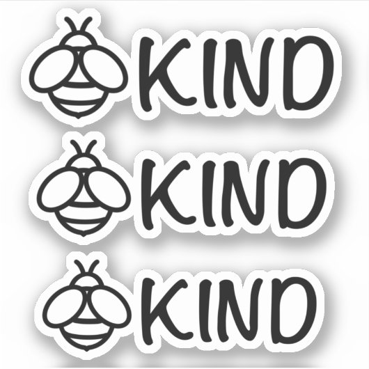 Wees aardig, schattig bijenafbeelding sticker (Voorkant)