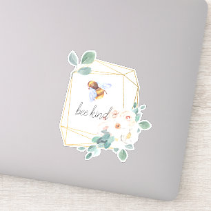 Wees aardig Schattige Hommel Waterverf Citaat Sticker