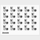 Wees aardig | Script-stijl zwart penseel Vierkante Sticker (Vel)