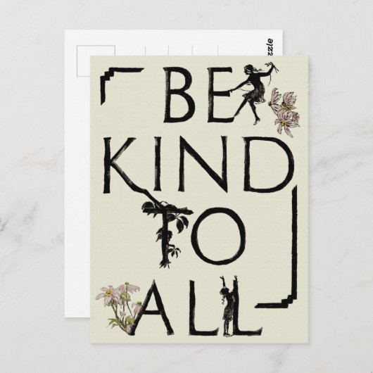 Wees aardig tegen alle zachte prijsopgave met zwar briefkaart (Voorkant / Achterkant)