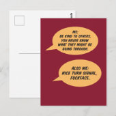 Wees aardig tegen anderen Joke Briefkaart (Voorkant / Achterkant)