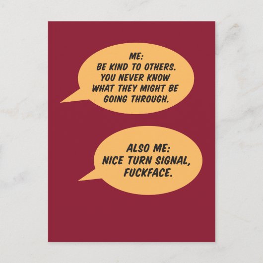 Wees aardig tegen anderen Joke Briefkaart (Voorkant)