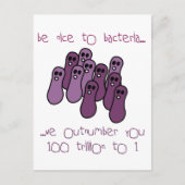 Wees aardig tegen bacteriën briefkaart (Voorkant)