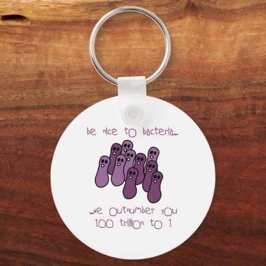 Wees aardig tegen bacteriën sleutelhanger (Voorkant)