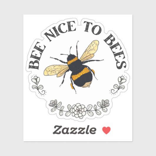 Wees aardig tegen bijen om te koelen sticker (Vel)