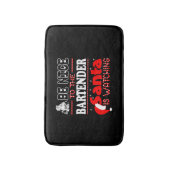 Wees aardig tegen de barman die de kerstman kijkt badmat (Voorkant Verticaal)