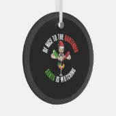 Wees aardig tegen de barman grappig kerstcadeau glas ornament (Voorkant Rechts)