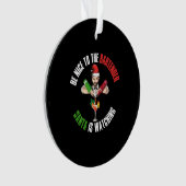 Wees aardig tegen de barman grappig kerstcadeau ornament (voorkant)