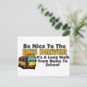 Wees aardig tegen de busbestuurder briefkaart (Staand voorkant)