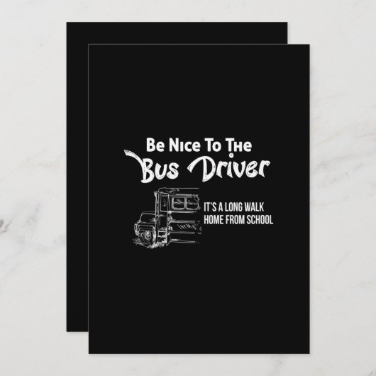 Wees aardig tegen de buschauffeur, het is een lang feestdagenkaart (Voorkant / Achterkant)
