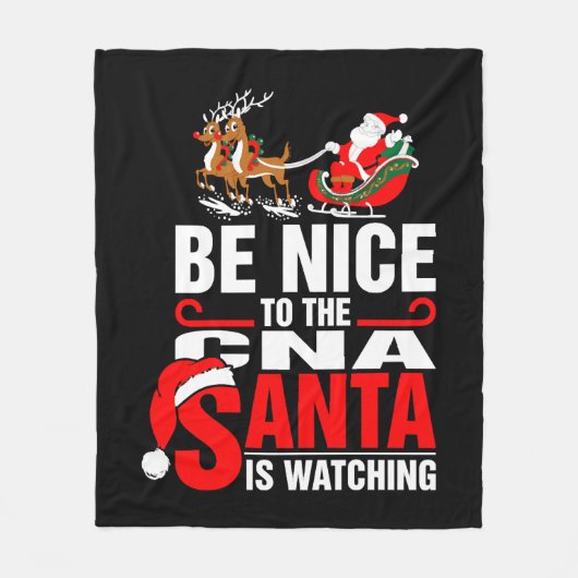 Wees aardig tegen de CNA die de Kerstman kijkt Fleece Deken (Voorkant)