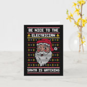 Wees aardig tegen de elektricien die de Kerstman k Kaart (Gele Bloem)