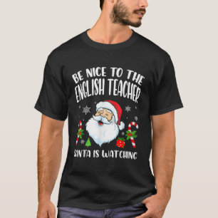 Wees aardig tegen de Engelse leraar die de kerstma T-shirt