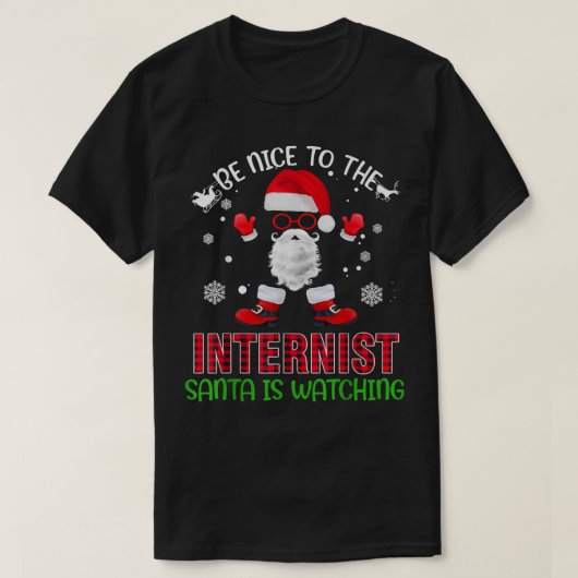 Wees aardig tegen de interonistische kerstman kijk t-shirt (Design voorkant)