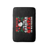 Wees aardig tegen de kassier die de Kerstman kijkt Badmat (Voorkant Verticaal)