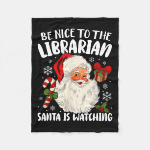 Wees aardig tegen de Librarische Kerstman die Chri Fleece Deken