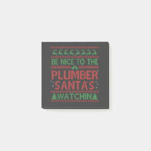 Wees aardig tegen de Loodgieter Kerstman's kijken Post-it® Notes
