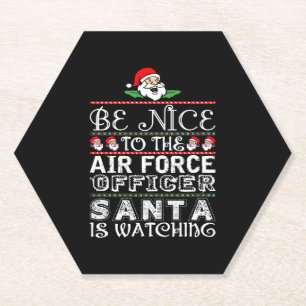 Wees aardig tegen de luchtmacht die de Kerstman vo Kartonnen Onderzetters