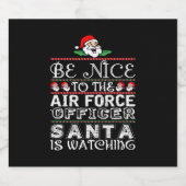 Wees aardig tegen de luchtmacht die de Kerstman vo Sparkling Wijnetiket (Enkel label)