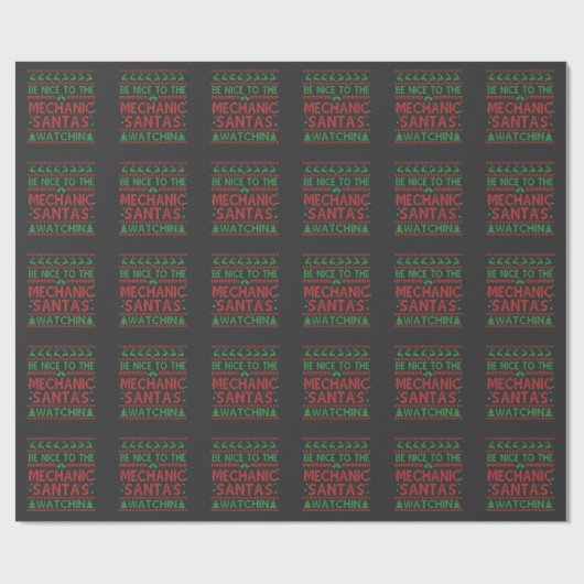 Wees aardig tegen de monteur Santa's kijken grappi Cadeaupapier (Vlak)