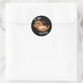 Wees aardig tegen de otters Funny Otter Pun Dark B Ronde Sticker (Tas)