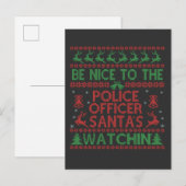 Wees aardig tegen de politieagent die de kerstman  aankondigingskaart (Voorkant / Achterkant)